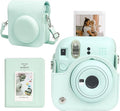 CAIYOULE Camera Case for Fujifilm Instax Mini 12 Instant Film Camera | Protective Camera Case, Camera Crossbody Bag for Fuji Mini 12 with Photo Album, Adjustable Shoulder Strap, Mint Green by CAIYOULE