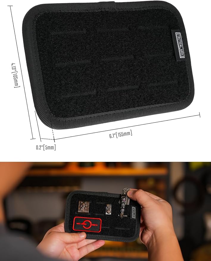 TACTICAL_GEEK TCM2 Mini EDC Organizer Board, Anti-Slip Elastic Woven Board,Bag Insert Panel for Small Gear, Backpack Accessories for Everyday Necessary Gadget (Black) - Image 3