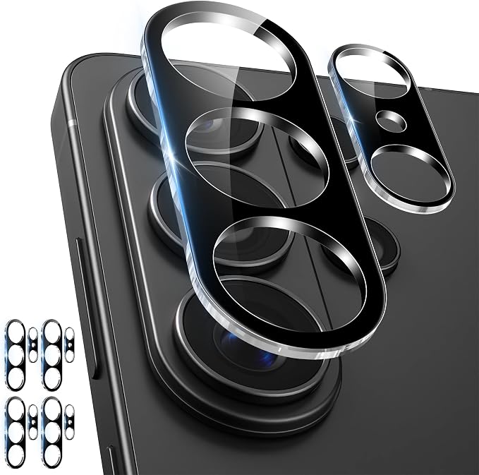 4 Pack for Samsung Galaxy S26 Ultra Camera Lens Screen Protector | 9H Tempered Glass Camera Lens Cover Decoration, Case Friendly, High Definition, Scratch-Resistant(Not for S25/S24) by MIUOLV