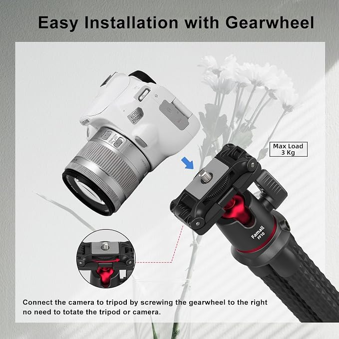 Portable Camera Tripod, Mini Flexible Stand for Phone with Cold Shoe Phone Mount for iPhone iPhone 17 16 15 14 Pro Max XS Max X Canon Nikon Sony DJ Pocket 3 Cameras Gopro Travel - Image 5