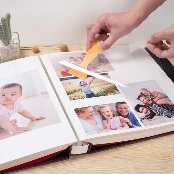HoneyTolly Large Photo Album Self Adhesive, DIY Scrapbook Album for 600 Photos, 13"x12.6" 120 Pages Linen Cover Memory Book(Purple) - Image 5