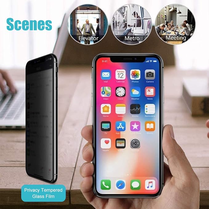 PEHAEL for iPhone 11 Pro Max/iPhone Xs Max Privacy Screen Protector | Installation kits, Anti-Spy Private, Anti-Scratch, 9H Tempered Glass, Case Friendly, 2 Pack, [6.5 inch] - Image 5