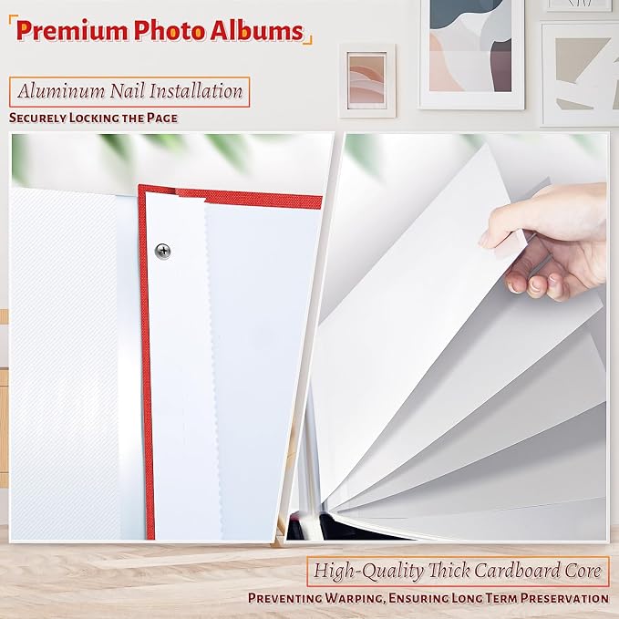 Artfeel Photo Album Self Adhesive Scrapbook,120 Pages Large Photo Book for 4x6,5x7,8x10 Pictures,DIY Album for Baby Wedding Family Travel Birthday,with Metallic Pen and Scraper - Image 4