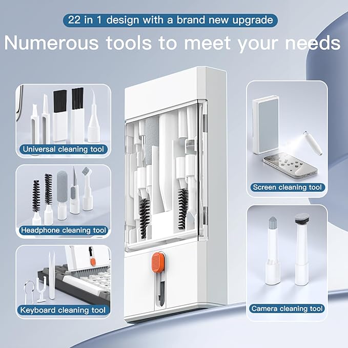 22 in 1 Precision Cleaning Kit – Professional Electronic Cleaning kit Cleaning Tools for Phone, airPods Headset, Keyboards, Cameras, Laptop & More - Image 7