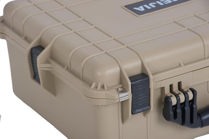MEIJIA All Weather IP67 Waterproof Hard Camera Case,Hard Protective Case,Hard Case with Customizable Foam,Fit Use of Drones,Camera,Equipments,Pistols(Desert Tan,20.62 x16.85x8.11inches) - Image 4