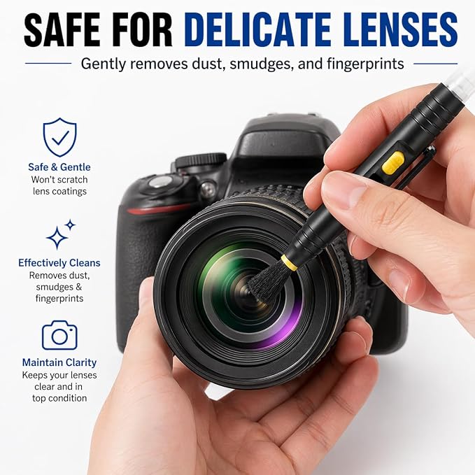 3 Pack Camera Lens Cleaning Pen Kit – Lens Brush Cleaner for DSLR, Phone, Glasses, Screen Cleaning Tool - Image 4