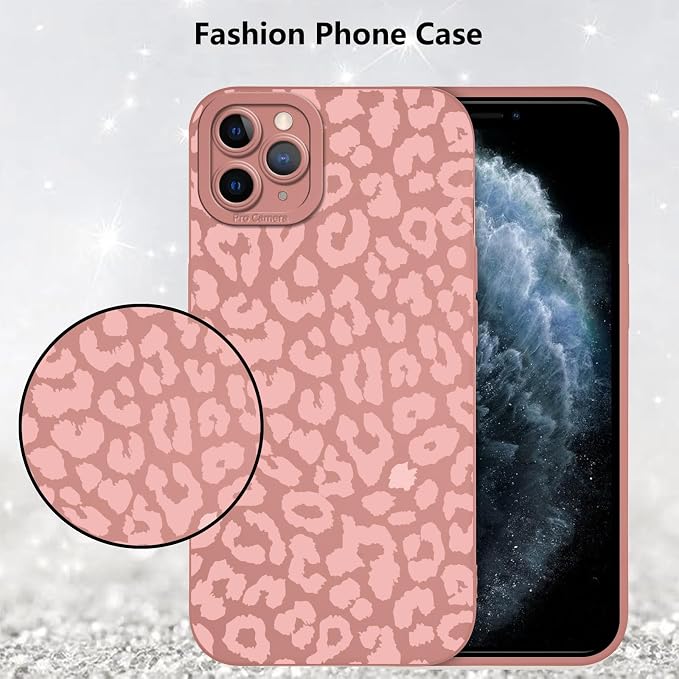 Cute Pink Cheetah Print Phone Case for iPhone 11 Pro Max 6.5" | Aesthetic Leopard Pattern Design Cover Full Camera Lens Protective Shockproof Soft Slim TPU Funda for Women Girls - Image 6