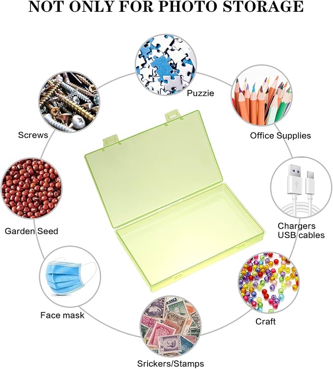 Photo Storage Box 4x6, 18 Inner Extra Large Photo Case Large Photo Organizer Acid-Free Photo Box Storage Photo Keeper Photo Storage Case, Plastic Craft Storage Box for Photo Stickers Stamps Seeds - Image 2