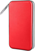 Siveit CD DVD Cases 96 Capacity Disc Storage Binder for Car(Red) | Hard Plastic CD DVD Disc Cases Storage Binder Wallet for Car Home Office Travel by Siveit