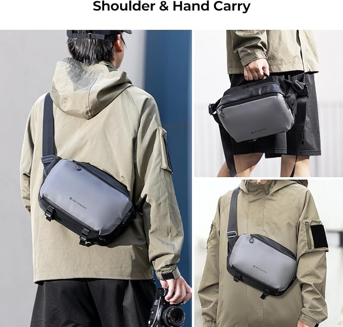 K&F CONCEPT 2 in 1 Camera Sling Bag, Everyday Shoulder Bag | Multifunction Photography Compact Crossbody DSLR Portable Bag, Compatible for Canon/Nikon/Sony, BS01 - Image 7