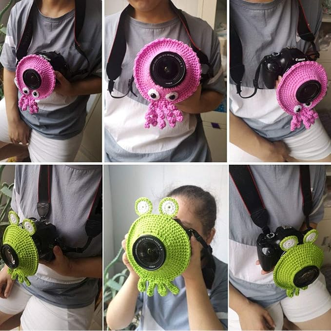 Saycker Huggers,Animal Shutter Hugger, Camera Lens Stand, Cute Animal Lens Accessory Teaser Toy,Photography Props, Camera Buddies Posing Prop for Portable Video Devices(Orange) - Image 5