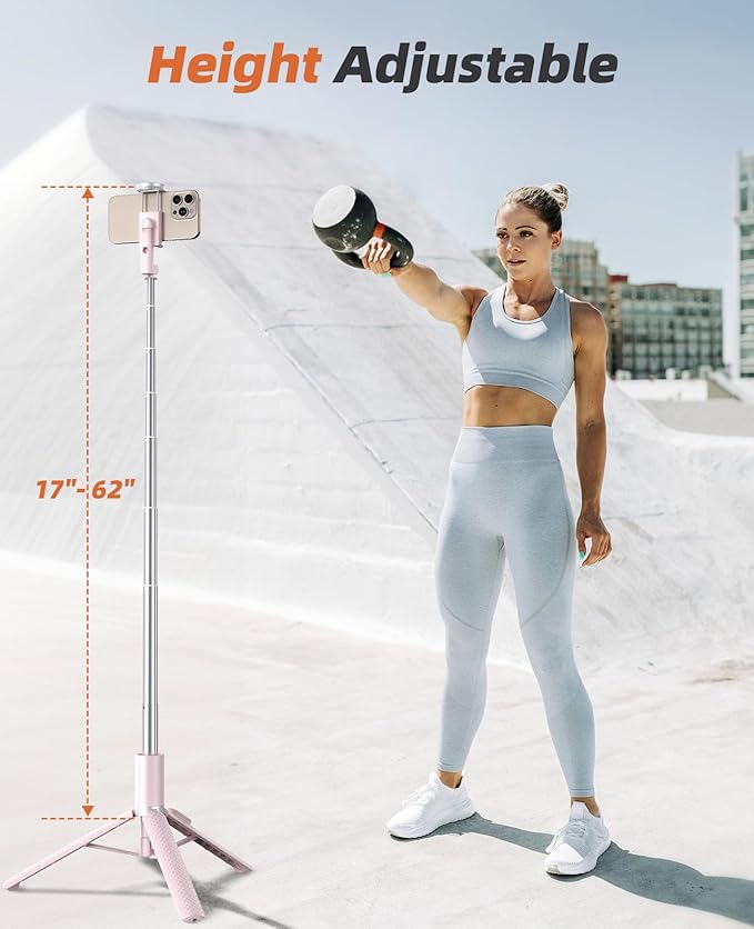 Tripod for iPhone, Selfie Stick with Remote, Stable & Durable Phone Tripod | Portable Travel Cell Phone Stand, Extendable All-in-1 Tripod for Video Recording Compatible with iPhone Android - Image 2