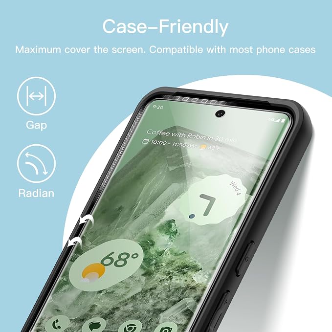 JETech TPU Screen Protector for Google Pixel 8, 2+2 Pack | with Camera Lens Protector, Flexible TPU Film, Fingerprint ID Compatible, HD Clear, Easy Installation - Image 7