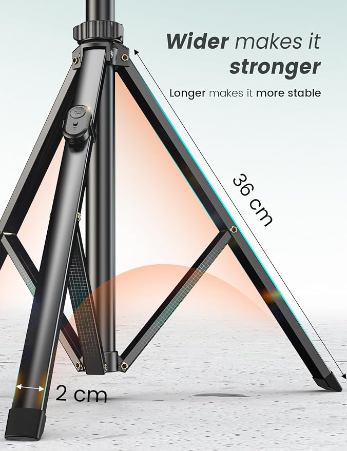 71''/180cm Extendable Phone Tripod Aluminum, Portable Stand for Video Recording, Travel Tripod for iPhone/Cell Phone/Camera Video Light, Compatible with Smartphones, DSLR - Image 3