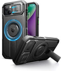 Dexnor for iPhone 13/14 Case with Slide Camera Cover & Adjustable Kickstand, Compatible with MagSafe, Rugged Shockproof Bumper Cases Heavy-Duty Magnetic Protective Cover,6.1 inch,Black by Dexnor