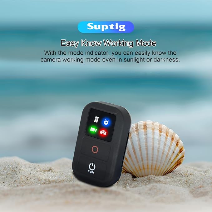 Suptig Wireless Remote Control for GoPro Hero 13/12/11/10/9/8 Black, Gopro Mission, Max, Max2, Phone, Built-in Rechargeable Battery - Image 3