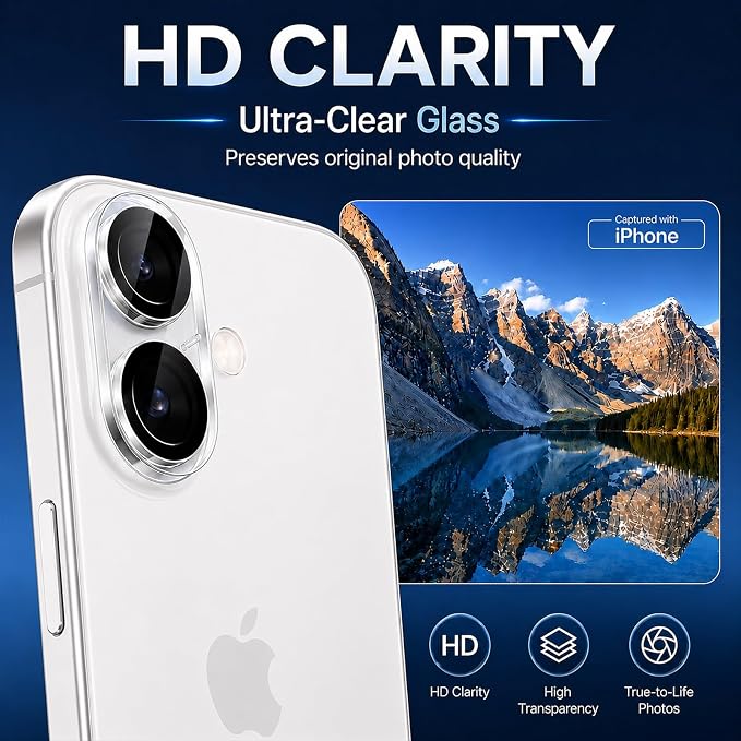 Camera Lens Protector for iPhone 17-3 Pack | 9H Tempered Glass, HD Clear, Scratch Resistant, Camera Cover Accessories, Case Friendly, Not Affect Night Shots - Image 4