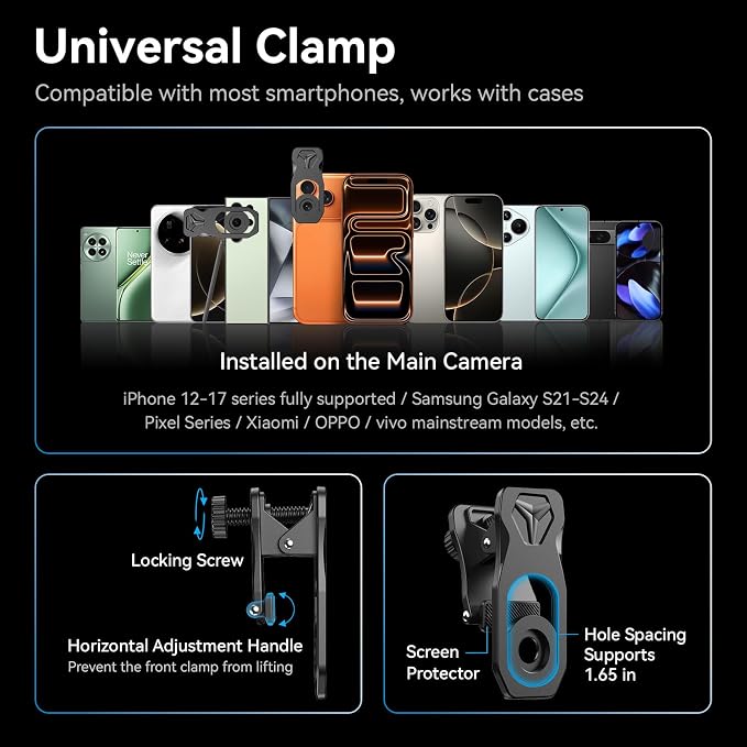 APEXEL 6X Telephoto Lens for iPhone – 144mm Equivalent, Universal Clip | for Samsung, Pixel and Android | for Travel, Street, and Everyday Creative Shots | 10-Glass Optics, Aluminum Build - Image 5