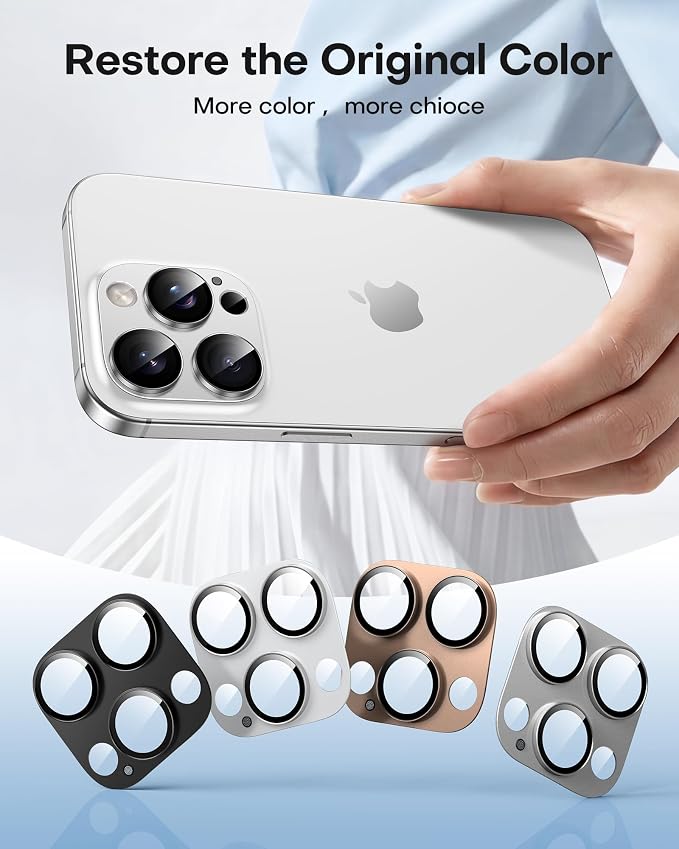 TAURI 2 Pack for iPhone 16 Pro Max/16 Pro Camera Lens Protector, Silver | Full Coverage Military-Grade Shatterproof, Upgrade AR Anti-Reflection Ultra Clear Transmission & Case Friendly - Image 8