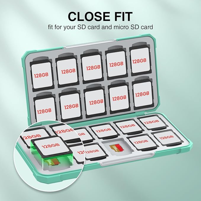 HEIYING SD Card Holder with 40 Precise Slots for SDXC SDHC Micro SD Cards | Portable SD Card Case, Hard ABS Shell with Soft Silicone Lining, Precise Card Slots,Magnetic Closure for Neat Storage - Image 3