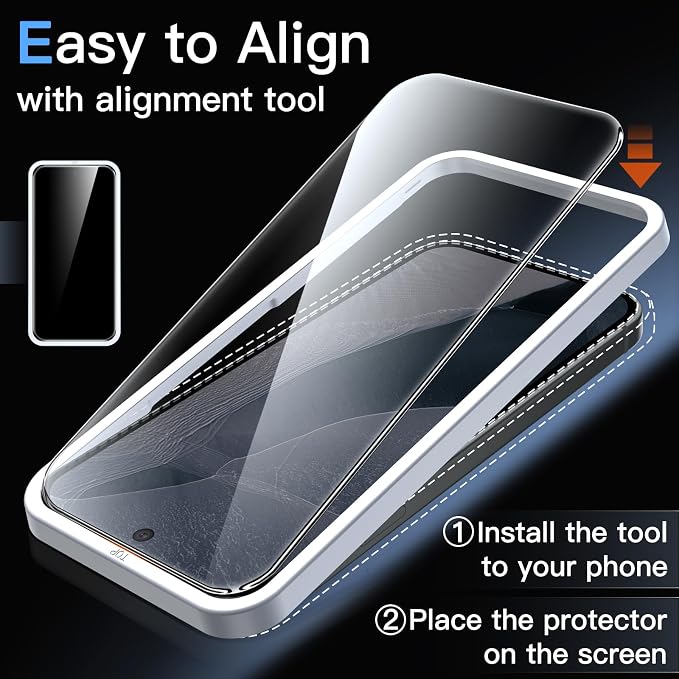 JETech Screen Protector with Lens Protector for Google Pixel 11 Pro | 2+2 Pack, 9H+ Shatterproof Tempered Glass, Easy Installation, Fingerprint Unlock Compatible, High Clarity, Anti-Fingerprint - Image 5