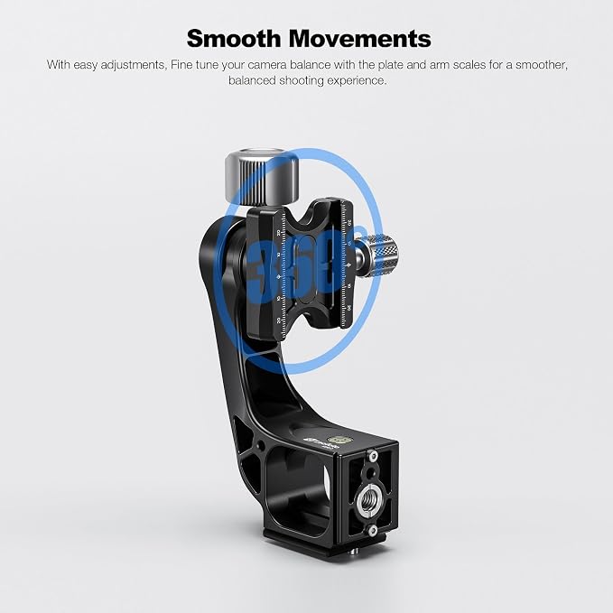 Leofoto Camera Gimbal Head, Professional Gimbal Tripod Head, 3/8" and 1/4" Mounting Hole with Arca-Swiss Quick-Release Plate for Outdoor Video/Wildlife Photography, Max Load to 22 kg/48.5lb (MPG-02) - Image 3