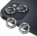 for iPhone 13 Mini & iPhone 13 Camera Lens Protector, Bling Glitter 9H Tempered Glass Camera Cover Anti Scratch Shockproof Screen Protector Individual Ring - 2Pcs Glitter Black by Hsefo