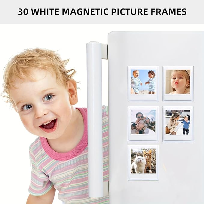 WOGOAZN Magnetic Picture Frame for Fujifilm Instax Square Instant Camera | Square Magnetic Photo Frames for Instax Square SQ40/10/20 Instant Camera 2.9x3.4 Inch Films, frame for fridge, White, 30 Pack - Image 7
