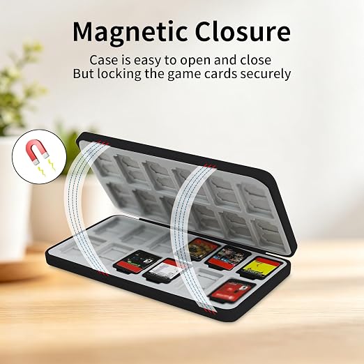 PERFECTSIGHT Switch Game Card Case for Nintendo Switch 2/ Lite / OLED, Switch 2 Game Holder Cartridge Case for Game Cards and 48 SD Cards, Kawaii Portable Compact Storage Box, Sun Moon - Image 5
