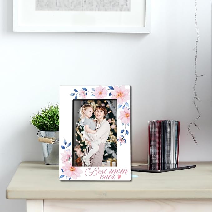 Mom Picture frame 4 x 6 Photo , Best Mom Ever Picture Frame With Back Bracket, Home Office Desktop Display, Mother Birthday Gifts Mothers Day Decor, Women's Home Office Decor And Accessories -D03 - Image 4