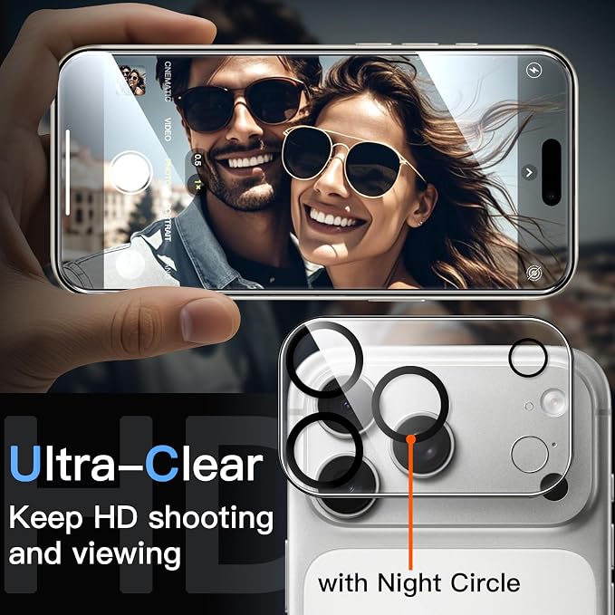 JETech Screen Protector for iPhone 17 Pro Max, 2+2 Pack | with Camera Lens Protector, HD Clear Tempered Glass, Anti-Scratch Protection, Easy Installation Tool - Image 5