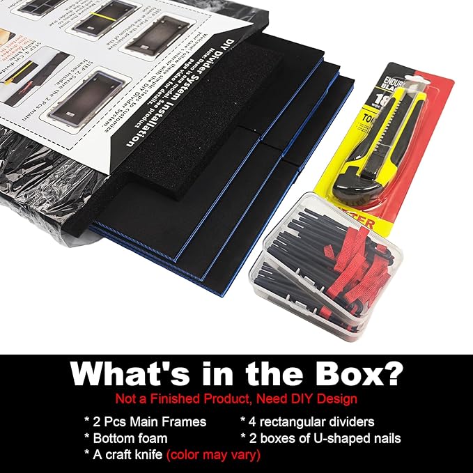 LAFENLIN DIY Divider System for Pelican 1615 Case, U-Clips & Red Tabs | Professional Divider with U-clips & Red Pull Tabs, Utility Knife.Customizable for Tools,Cameras,Medical,Tactical Gear-NO CASE - Image 2