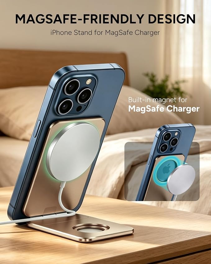 1ST IDEA for MagSafe Tripod Stand Ultra-Thin 0.23" | Aluminum Alloy Magnetic Tripod for iPhone, Flexible 20x Magnet Phone Stand Gift Accessories for Women Men for iPhone 17 16 15 14 13 12 Series - Image 8