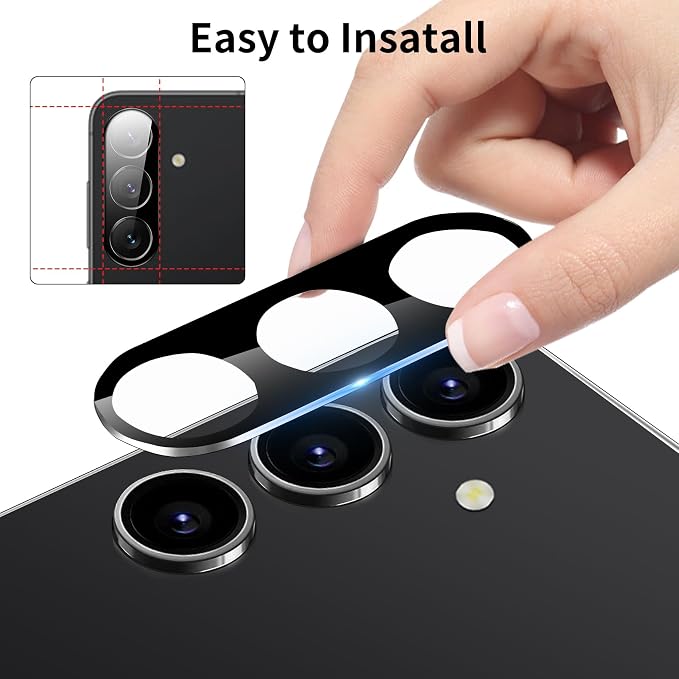 3 Pack Dengduoduo Camera Lens Protector for Samsung Galaxy S24 Plus, Tempered Glass Camera Protector Back Lens Cover, Ultra HD, 9H Hardness, Anti-Scratch, Case Friendly, Easy to Install [No Affect on Night Shots] - Image 4