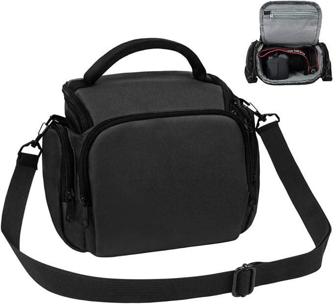 Ainiv DSLR Camera Bag, Large Waterproof Anti-Shock SLR Camera Case, Black | Adjustable Shoulder Strap Camera Backpack, Portable Crossbody Single Shoulder Backpacks Compatible with Canon, Sony, Nikon by Ainiv