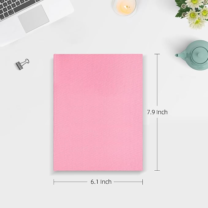 Mublalbum 2 Pack Small 5x7 Photo Album, 52 Pockets, Linen Cover,Pink | Linen Cover, Portable Mini Picture Book, Holds 52 Vertical Pockets for Artwork Postcards, Picture Storage - Image 2