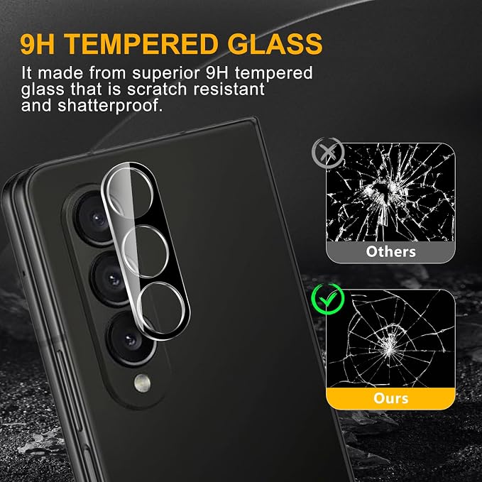 3 Pack Camera Lens Protector for Samsung Galaxy Z Fold 4 | Tempered Glass,Anti-Fingerprint,9H Hardness,Scratch Resistant,Easy to Install,Bubble Free,HD Clarity - Image 7