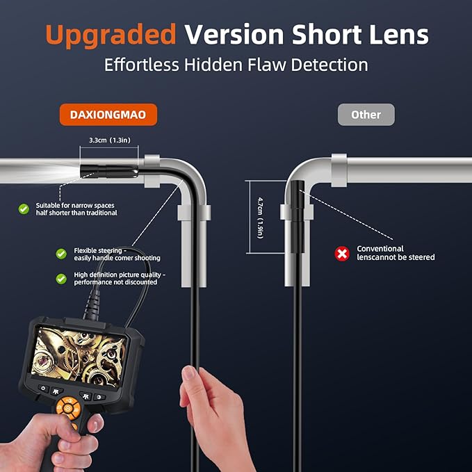 Daxiongmao Endoscope Camera with Light, 1080P HD Borescope, IP67 Waterproof Snake Camera – Ideal for Inspecting Walls, Vents, Automotive Engines, Pipes – A Great Gift Tool for Men (33ft) - Image 5