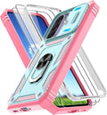 Gritup for Galaxy A37 5G Phone Case: Samsung A37 5G Case with 2*Screen Protector, Magnetic Stand & Slide Camera Cover, Shock Proof Military-Grade para Galaxy A 37 Phone Cover, Green+Pink by Gritup