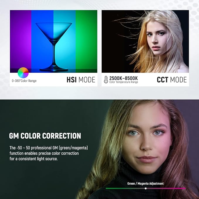 NEEWER RGB1200 RGB LED Video Light Panel with APP/2.4G Control, 60W Studio Photography Lighting 22000Lux@0.5m/1% Precise Min Dimming/360° Full Color/ CRI97+/TLCI98+/2500K-8500K/18 Effect with Barndoor - Image 4