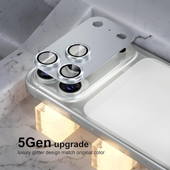 Choiche for iPhone 17 Pro Camera Lens Protector, Silver | Metal Camera Cover with 9H Tempered Glass Lens Screen Protector Accessories, Strong Adsorption, Case-Friendly, 6.3-inch - Image 7