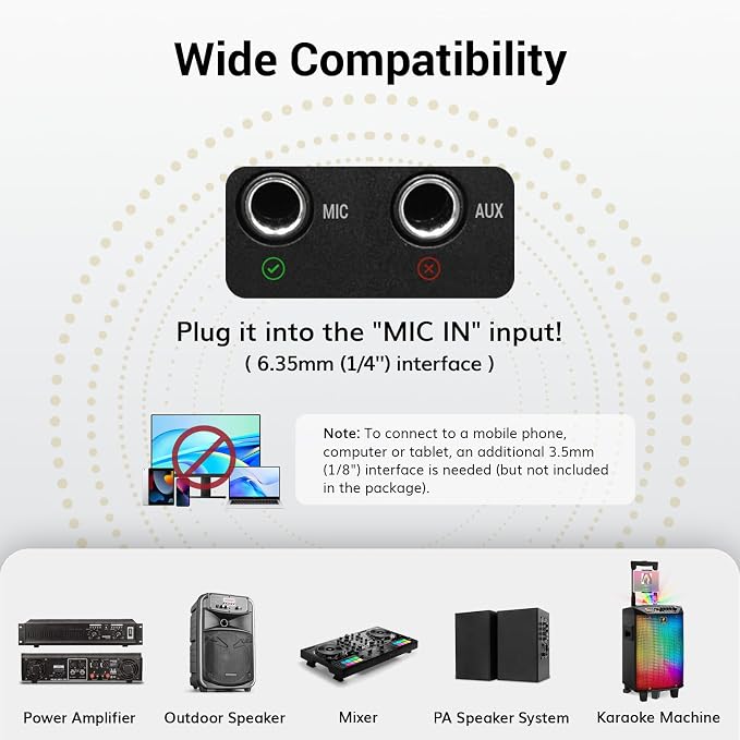 TONOR Wireless Microphones System, Handheld Microfono Inalambrico, Gray | 4x10 Channels Cordless Mics, 60 m/200FT UHF Range with Stable Signal Transmission for Karaoke Singing Party Church Wedding - Image 2