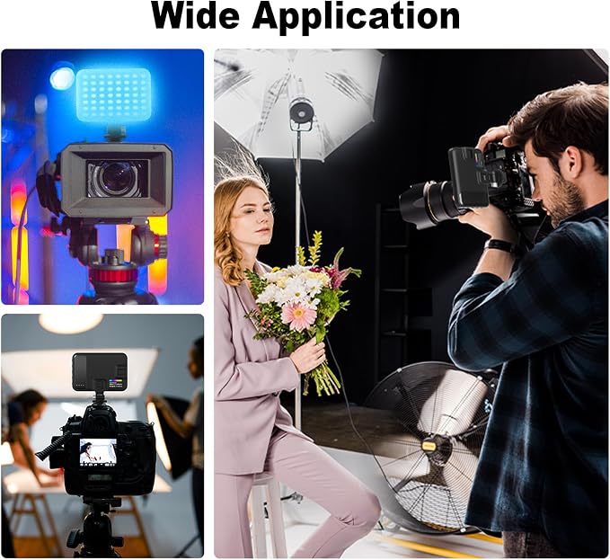 Hagibis RGB Camera Light,360°Full Color Portable Video Light LED Photo Light w Cold Shoe,2200mAh Rechargeable CRI97+,20Effects Lighting for Photography/Advertising Poster/Short Film (RGB-Black) - Image 6