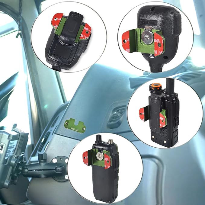 HYS Handheld cb Radio Holder Mounting for Uniden SDS100 BCD436HP Scanner | Aluminum Walkie-Talkie/2-way Radio/HT Holder Mount for Anytone Baofeng Icom Midland Yaesu with with round knob or belt clip - Image 6