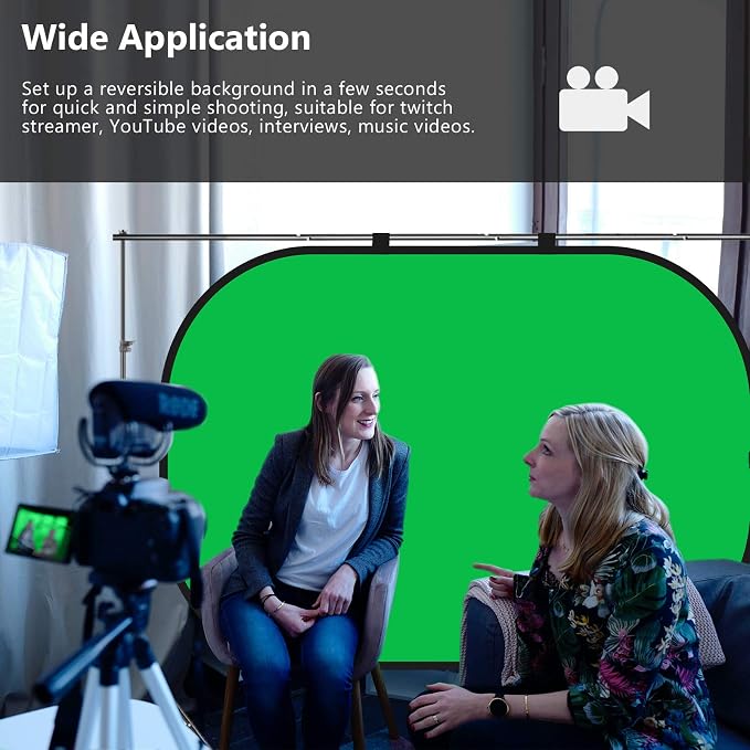 NEEWER Chromakey Backdrops, Double Sided Green Screen and Blue Screen, 2 in 1 Collapsible and Reversible Background for Photography, Gaming and Live Streaming, 5'×6.6'/1.5m×2m (Green/Blue) - Image 6