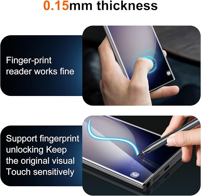 UniqueMe 2+2+1 Pack for Samsung Galaxy S23 Ultra Screen Protector 6.8 inch | Flexible TPU, Camera Lens Protector, Installation Frame, 24h Scratch Self-Healing - Image 5