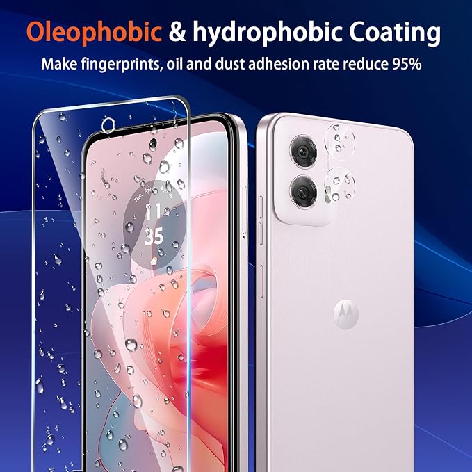 (3+2 Pack) Designed for Motorola Moto G Power 5G 2024 Tempered Glass Screen Protector + Camera Lens Protector,[3D Touch][Bubble-Free][Anti-Scratch] Screen Protector Glass For Motorola G Power 2024 - Image 5