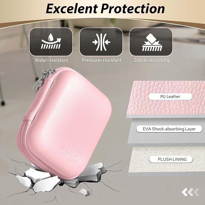 Digital Camera Case for KODAK PIXPRO FZ55/FZ45, Case Only, Pink | Fits CAMKORY DC403 and Canon PowerShot ELPH 360 HS Compact Digital Cameras, Small Hard Shell Camera Pouch with Mesh Pocket - Image 5