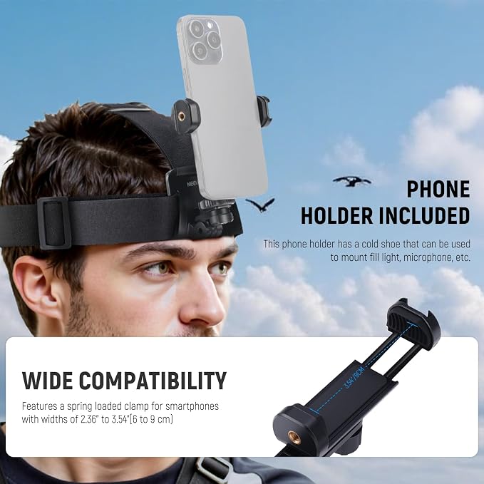 NEEWER Mobile Phone Chest Mount Head Strap Mount, Quick Release POV Vlog Accessory Kit for Video Recording, Compatible with iPhone GoPro Hero Insta360 DJI AKASO Action Camera, GP-74 - Image 2