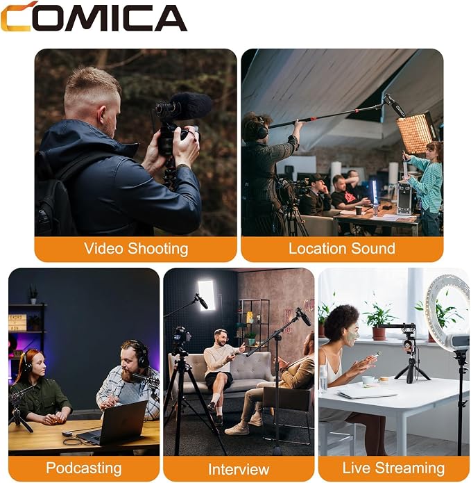 comica VM40 Wireless Shotgun Microphone,2.4G Super Cardioid Polar Pattern | 48kHz/32-bit Float Recording,Wired/Wireless Dual Modes,32G On-Board Recording for 40-Hour Storage - Image 5